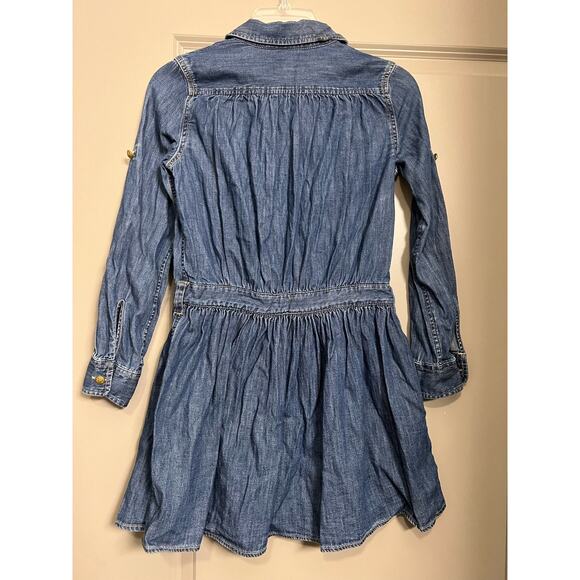 Polo Ralph Lauren Girl’s Denim Longsleeve Dress - Size 12 - Picture 6 of 9